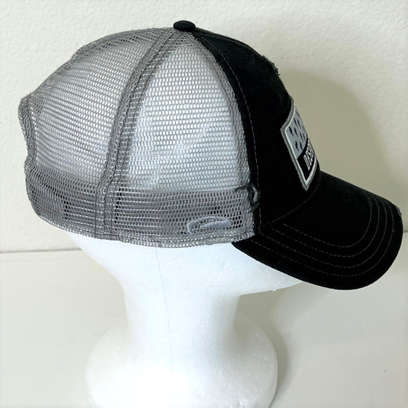Desert Canyon Baseball Cap Hat Distressed Black Canvas Gray Mesh Pukka - Picture 4 of 9